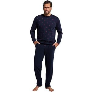 JP 1880 Heren grote maten L-8XL pyjama met sterke buik, lange mouwen, elastische onderkant, lange broek, tot 8XL 800342, Keizerlijk marineblauw