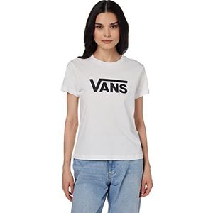 Vans Drop V Ss Crew-b T-shirt voor dames, Wit/Zwart