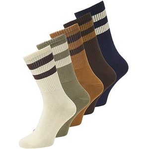 Jack & Jones Jacbasic 5 stuks tennissokken Chestnut/Pack: Aloe-Brown Rice-Magical Forest-Os bruin, één maat voor heren, Chestnut/Pack: Aloë - Brown Rice - Magical Forest - bruin bot,