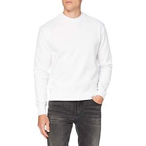 Build Your Brand Heren premium sweatshirt met ronde hals voor heren in 3 kleuren maten S-XXL, Wit