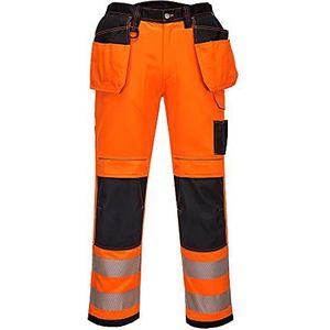 Portwest PW3 T501OBS32 werkbroek, hoge zichtbaarheid, maat 32, oranje/zwart, kort