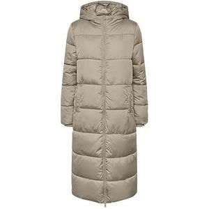 Pieces PCBEE New Ultra Long Puffer Jacket BC, lichtgrijs, S dames, Lichtgrijs