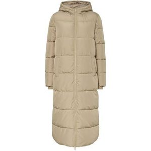 Pieces PCBEE New Ultra Long Puffer Jacket BC, lichtgrijs, S dames, Lichtgrijs