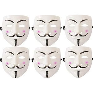 Ciao Anonymous Vendetta Guy Fawkes masker, 6 stuks