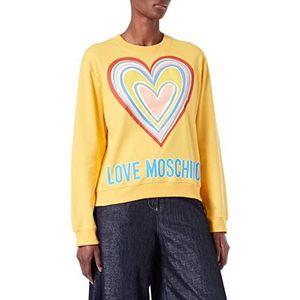 Love Moschino Dames hart sweatshirt kleurrijk, Geel.