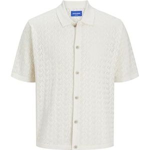 JACK & JONES Jornoto Knit Ss Polo Ln pour homme, Crème, XL