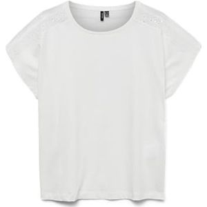 VERO MODA Vmemily Ss Lace Tape Top Jrs Ga Noos Vmemily Ss Lace Tape Top Jrs Ga Noos Dames (1 stuk), Sneeuwwitje
