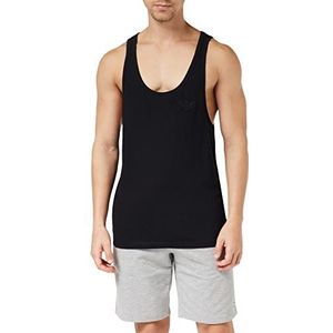 Emporio Armani Heren linnen mix tank top superslim zwart L, zwart.