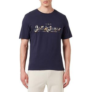 JACK & JONES Jjmiles Tee Ss Crew Neck T-shirt voor heren, marineblauw blazer