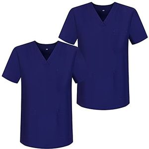 MISEMIYA - 2-delige set – uniseks anitaire casaca voor unisex, gezondheidseenheid, medisch uniform, ref. 817 x 2, violet 68, M, violet 68