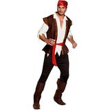 Boland 83532 Pirate Thunder kostuum voor volwassenen, met broek, vest, beenwaren, jas, Sparrow, merterie, carnaval, Halloween, themafeest, kostuum, theater, meerkleurig, 50/52, Meerkleurig