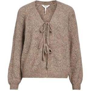 Object OBJFLORA RE L/S KNIT CARDIGAN NOOS, Taupe désert/détail : chiné, L