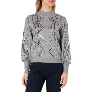 faina Pull tricoté pour femme, gris, XL-XXL