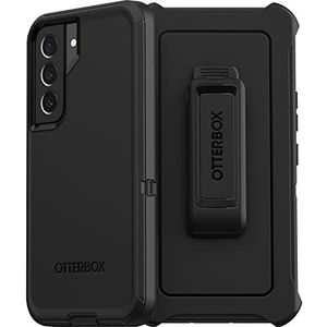 OtterBox Defender Beschermhoes voor Samsung Galaxy S22, schokbestendig, valbescherming, ultra-robuust, beschermhoes, ondersteunt 4 x meer vallen dan militaire standaard, zwart