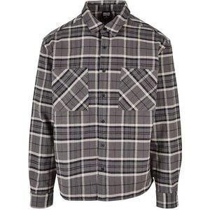 Urban Classics Boxy Kane Check Shirt Chemise Homme, Grey/Black, XXL