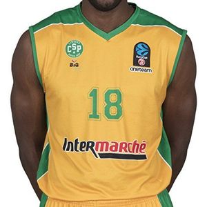 BIGSPORTS Replica Eurocup Limoges Csp Jaiteh 18 2017-2018 Basketbalshirt voor heren, Geel/Groen