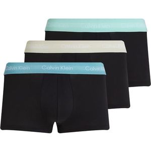 CALVIN KLEIN Boxer taille basse 3P 0000U2664G pour homme, noir (B- FAD DNM, CDON TINT, BEAU BL WBS), S, Noir (B- Fad Dnm, Cdon Tint, Beau Bl Wbs), S