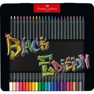 Faber-Castell 116425 - kleurpotloden Blackwood, Black Edition, 24 metalen etui