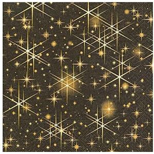 Gliering Stars papieren servetten, 33 x 33 cm, 20U.