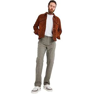 Joe Browns Slimme jeans met ruitpatroon, klassieke rechte pasvorm, herenjeans (1 stuk), grijs.