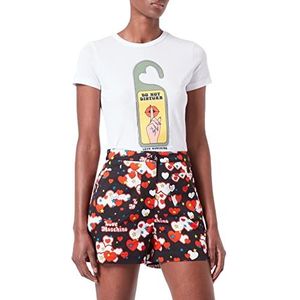 Love Moschino Casual damesshort met hoge taille van stretchkatoen, Zwart Rood Blauw Geel Wit