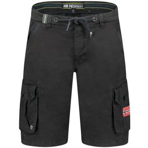 Geographical Norway Phenixama Men - Bermuda Homme Casual Coton - Short Hommes Sport Cargo - Shorts Bermudas Court A Ceinture Coupe Normale - Homme Printemps Été (Noir M), Noir, M