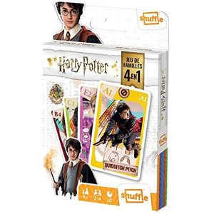 Shuffle Harry Potter, Warner Bros kaarten 4 spellen in 1: 7 families, paren, actie en gevechten- met Ron, Hermelien, Perkamentus, 10007442-0001