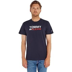 Tommy Hilfiger Tjm Reg Corp Logo T-shirt P/V heren, Twilight Navy