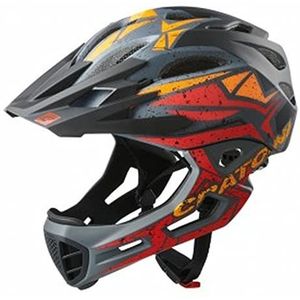 Cratoni C-Maniac Pro Fietshelm voor volwassenen, uniseks, zwart/rood/oranje, mat, M/L