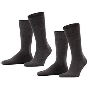ESPRIT Basic Easy 2-pack ademende sokken biologisch katoen zachte randen zonder druk op het been geschikt voor diabetici voor dagelijks leven werk multipack 2 paar, Grijs (Antraciet Melange 3080)