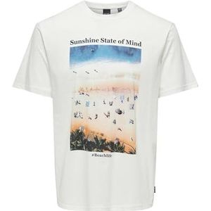 ONLY & SONS Onskolton Reg Beach Photoprint Ss T-shirt pour homme, Cloud Dancer, XXL