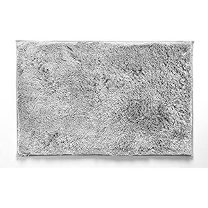 Penguin Home Badmat van microvezel in grijs, super zacht en absorberend, met dikke pool en latex achterkant, voor badkamer, badkamer, badkamer, badkamer, badkamer, afmetingen: 60 x 90 cm, poolhoogte: 1,2 cm