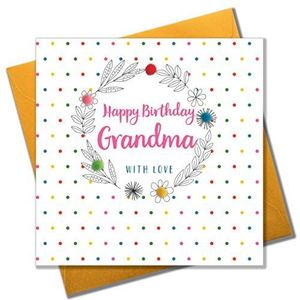 Pom Pom Happy Birthday oma met wenskaart