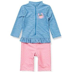 Playshoes Langarm Einteiler Krebs Badpak voor kinderen, uniseks, Blauw/Roze