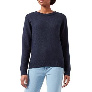 Vila NOS Viril L/S O-hals Knit Top-noos Damestrui, Blauw (Total Eclipse Detail: Mix)