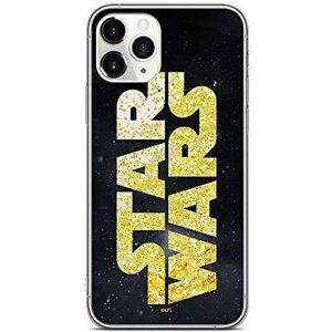 Origineel en officieel gelicentieerd Star Wars Star Wars Liquid Glitter logo voor iPhone 11 PRO perfect aangepast aan de vorm van de smartphone, hoes met overflow glittereffect