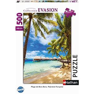 Nathan - Puzzel 500 stukjes - strand Bora-Bora, Frans-Polynesië - Volwassenen en kinderen vanaf 12 jaar - Hoogwaardige puzzel - Evasion-collectie - 87247