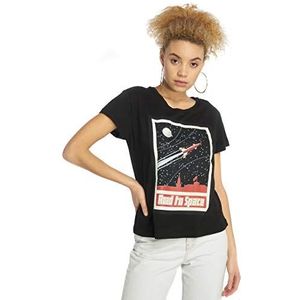 Mister Tee Road To Space Box T-shirt voor dames, zwart.