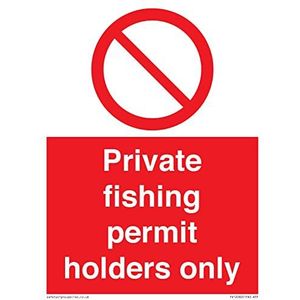 Panneau « Private Fishing Permit Holders Only » - 150 x 200 mm - A5P