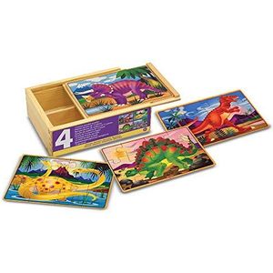 Melissa & Doug Dinosauruspuzzels in een doos | Puzzels | Houten speelgoed | Ontwikkelingsspeelgoed | 3+ | Cadeau voor jongens en meisjes
