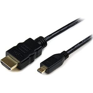 StarTech.com Micro HDMI naar HDMI-kabel met Ethernet 50 cm - Video 4K 30 Hz adapter/converterkabel Micro HDMI High Speed type D naar HDMI 1.4 - Displays/TV/Display UHD HDMI-M/M (HDADMM50 cm)