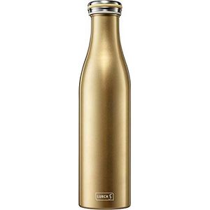 Lurch 240863 Thermosfles voor warme en koude dranken van dubbelwandig roestvrij staal, 0,75 l, goud-metallic