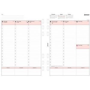 Filofax Kalender 2021 A5 1 week 2 pagina's professionele kalender 21-68553 wit roze