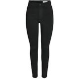 PIECES Nmsolly Hw Jean skinny pour femme Vi412bl Noos, Noir, 30W / 32L