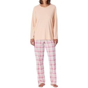 Schiesser Lange katoenen pyjama - Comfort Essentials Pijama-set voor dames, Peach Whip_181250