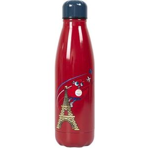 PARIS 2024, CJO30033, Iso-fles Mascotte Eiffeltoren, 50 cl, rood, officieel gelicentieerd product, herbruikbare roestvrijstalen drinkfles, thermosfles, voor sport, school, reizen