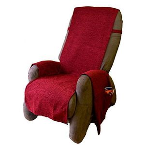 Comptoir du Linge Overtrek voor fauteuil, Paula, acryl, bordeaux, 210 x 50 cm