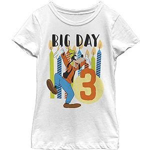 Disney Goofy Birthday Big Day T-shirt 3 jaar oude meisjes, wit, XS, Wit