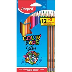 Maped 832272-12 kleurpotloden, Color PEPS kleurpotloden en 3 GRAPH'PEPS potloden