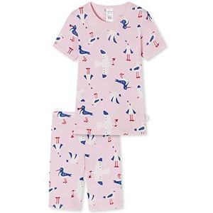 Schiesser Meisjespyjama, kort, pijama set, Roze print. -905